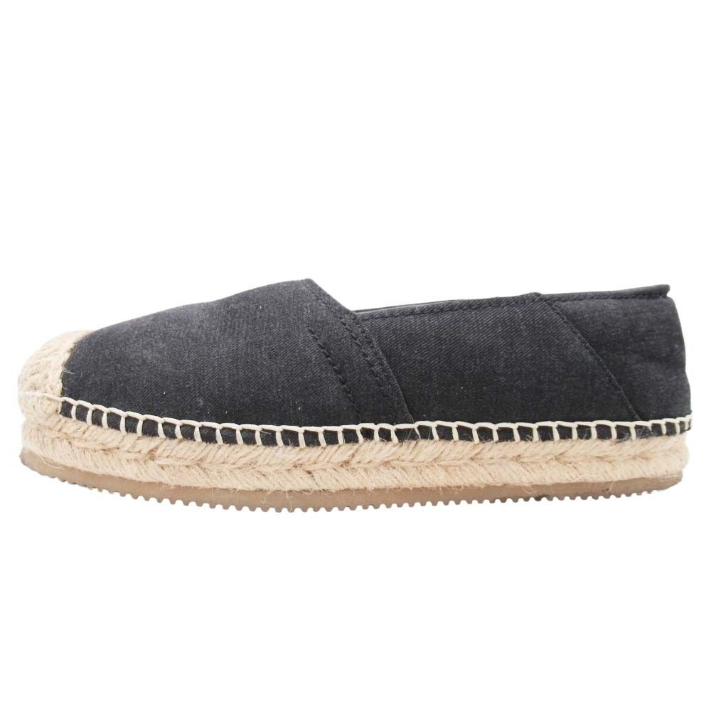 美品 SUICOKE x OLD JOE スイコック オールドジョー 21ss DENIM ESPADRILLE デニム スリッポン シューズ 靴 7/25.0 ブラック メンズ 古着 中古 USED