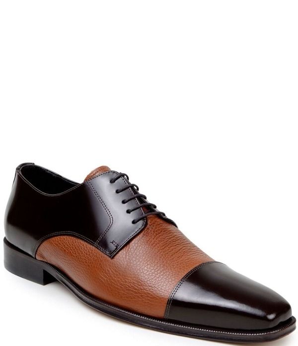 ベルヴェデール メンズ シューズ ワンピース ダービー キャップ レザー Belvedere Mens Alexander TwoTone Deerskin Leather and Italian C