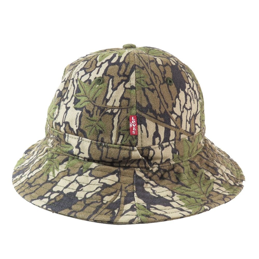 美品 Supreme シュプリーム ×LEVI'S リーバイス Camouflage Canvas Bell Hat カモフラ バケットハット 帽子 マルチカラー メンズ 古着 中古 USED