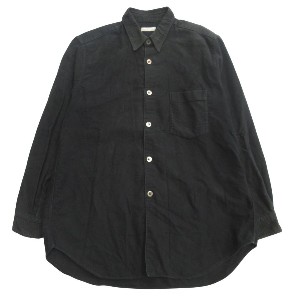 COMME des GARCONS HOMME コムデギャルソンオム 00's デカボタン シャツ モールスキン 田中オム ヴィンテージ 黒 ブラック メンズ 古着 中古 USED