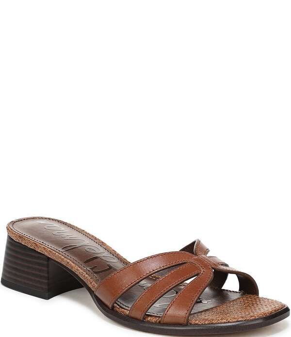 サムエデルマン レディース シューズ サンダル トール レザー ロゴ Sam Edelman Farrin Metallic Leather and Raffia Double Logo Slide