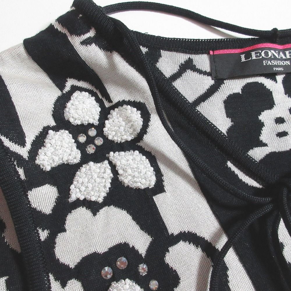 美品 LEONARD FASHION レオナールファッション ビーズ ラインストーン