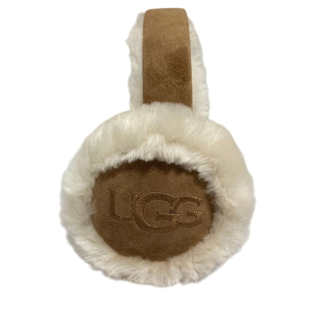 美品 UGG アグ シープスキン エンブロイダリー イヤーマフ ムートン