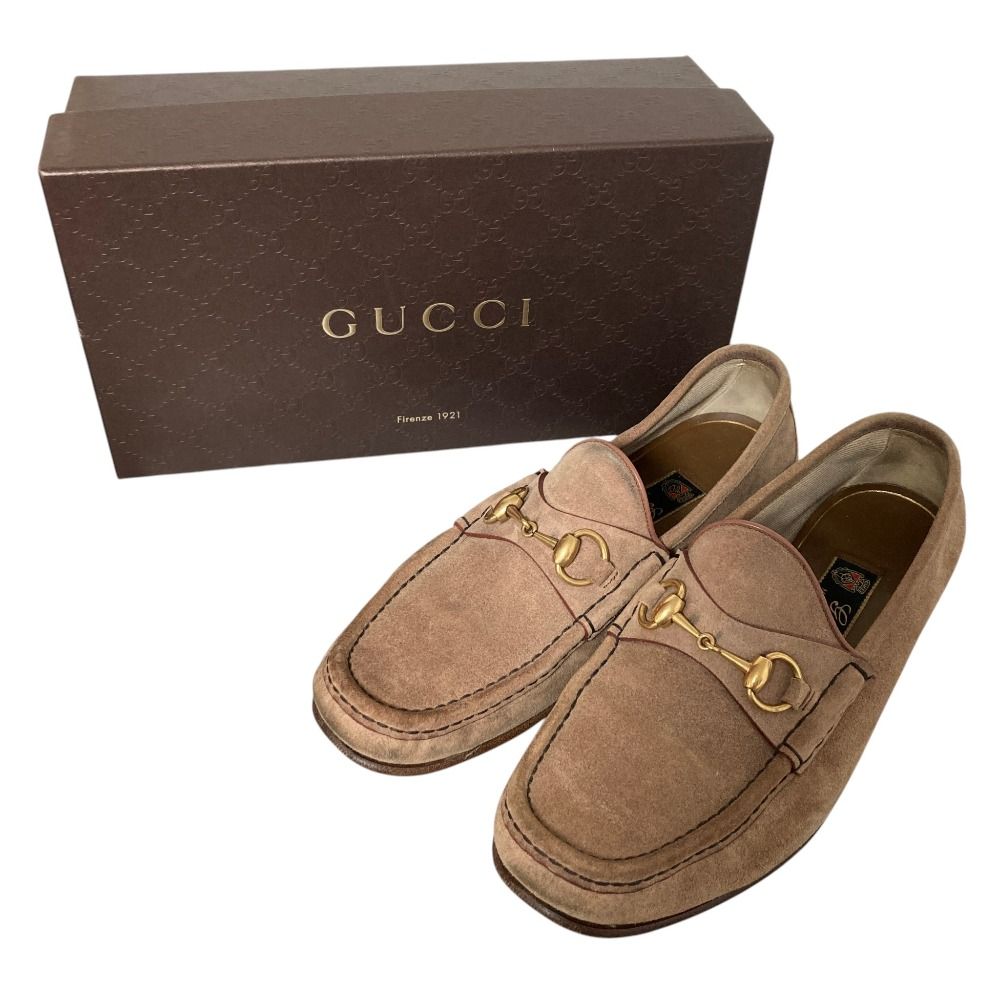 GUCCI グッチ 1953コレクション スエード ホースビット ローファー サイズ7.5 約26.5cm ブラウン メンズ 古着 中古 USED