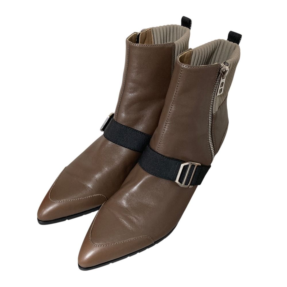 美品 HERMES エルメス Shocky ショッキー ポインテッドトゥ アンクルブーツ サイズ37 約23.5cm ブラウン レディース 古着 中古 USED