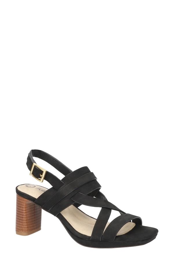 ベラヴィータ レディース シューズ ヒール サンダル Bella Vita Desoto Slingback Sandal Black Leather ブラック
