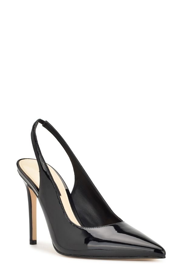 ナインウェスト レディース シューズ ヒール Nine West Feather Slingback Pointed Toe Pump Black ブラック