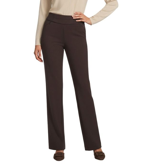 インベストメンツ レディース ボトムス カジュアルパンツ ストレート プチ Investments Petite Size the PARK AVE fit PullOn Fullength Stra