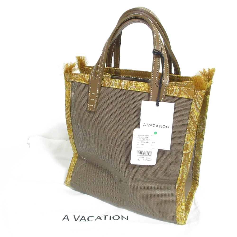 未使用 23SS A VACATION アヴァケーション BOX MESH トートバッグ ブラウン レディース 古着 中古 USED