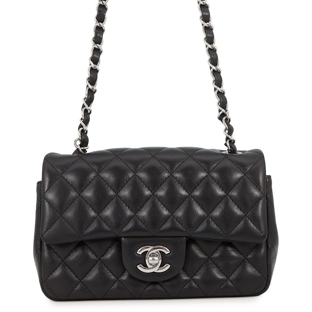 シャネル チェーンショルダーバッグ ミニ マトラッセ 20 ココマーク ラムスキン A69900 CHANEL 黒