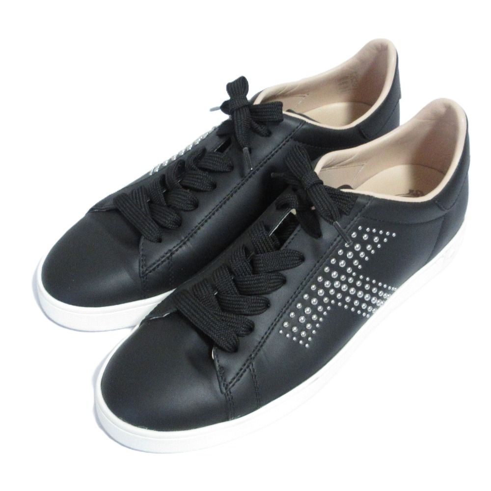 美品 TOD'S トッズ ロゴスタッズ レザー ローカットスニーカー 38 25cm