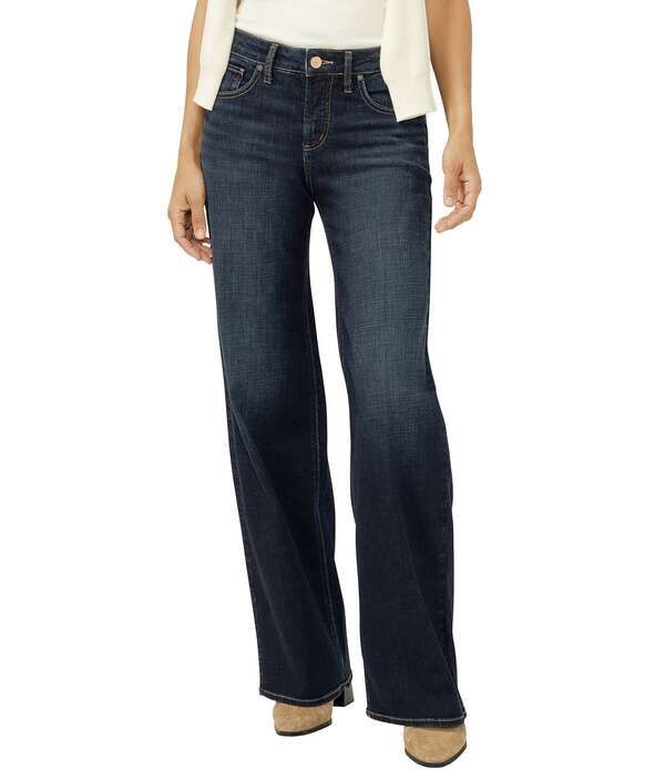 シルバー ジーンズ レディース ボトムス デニムパンツ ワイドレッグ Silver Jeans Co Suki Mid Rise Curvy Fit Wide Leg Jeans Hollen