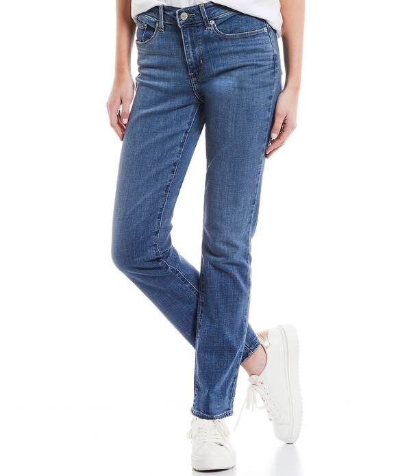 リーバイス レディース ボトムス デニムパンツ ストレート ジーンズ LevisR Classic Straight Leg Mid Rise Stretch Denim Jeans Lapispee