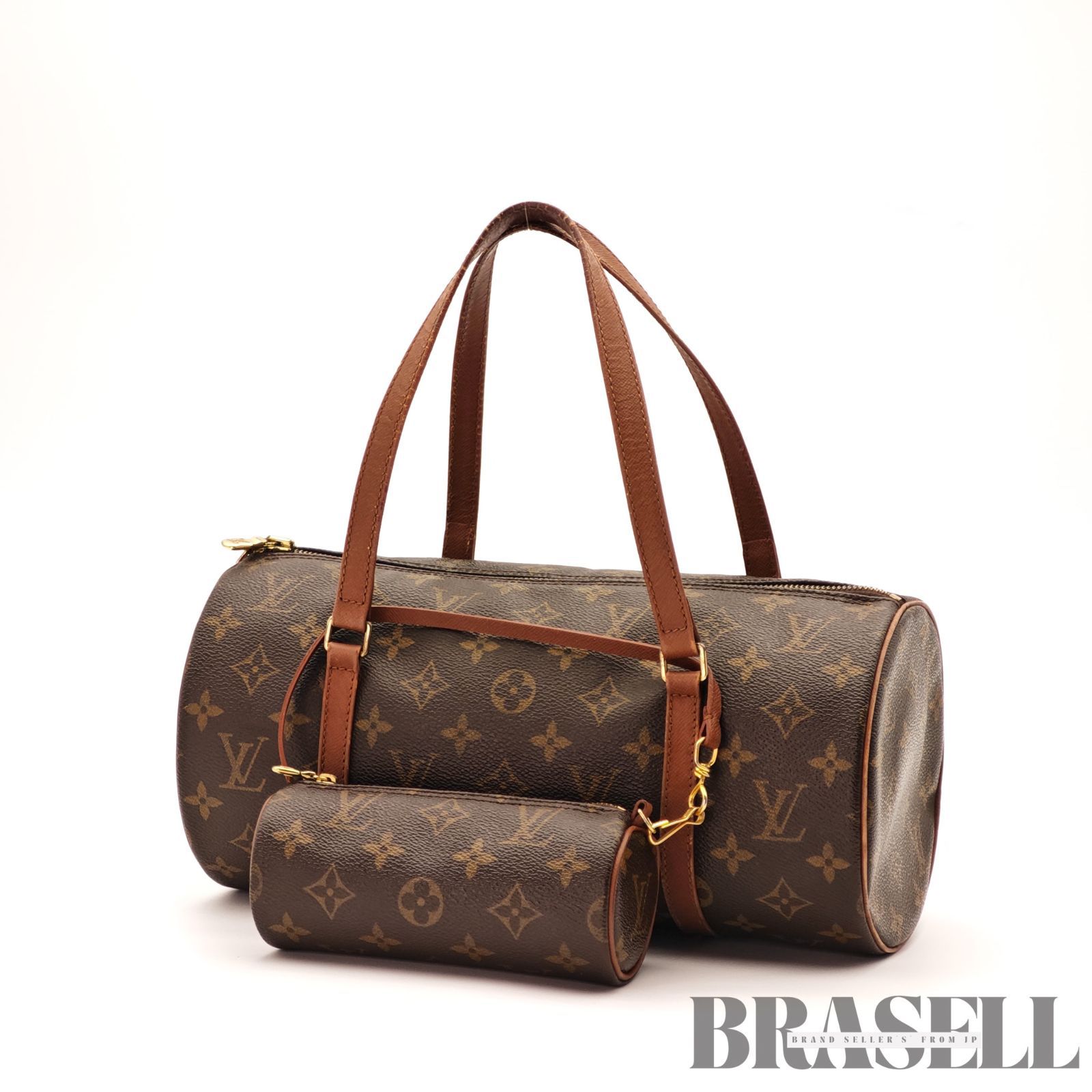 LOUIS VUITTON パピヨン30 M51385 バッグ ショルダーバッグ 筒 横長 ポーチ付き ブラウン レディース ポーチ