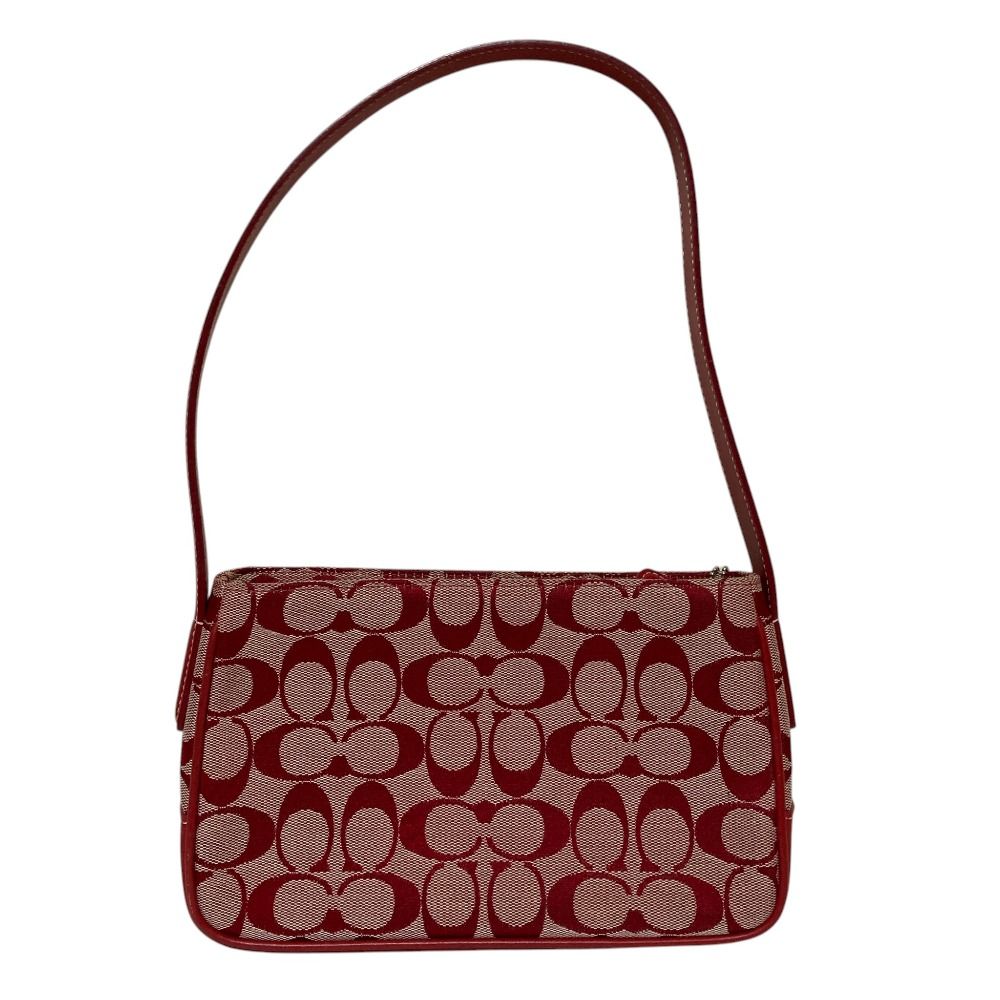 美品 COACH コーチ シグネチャー アクセサリーポーチ ワンショルダー 
