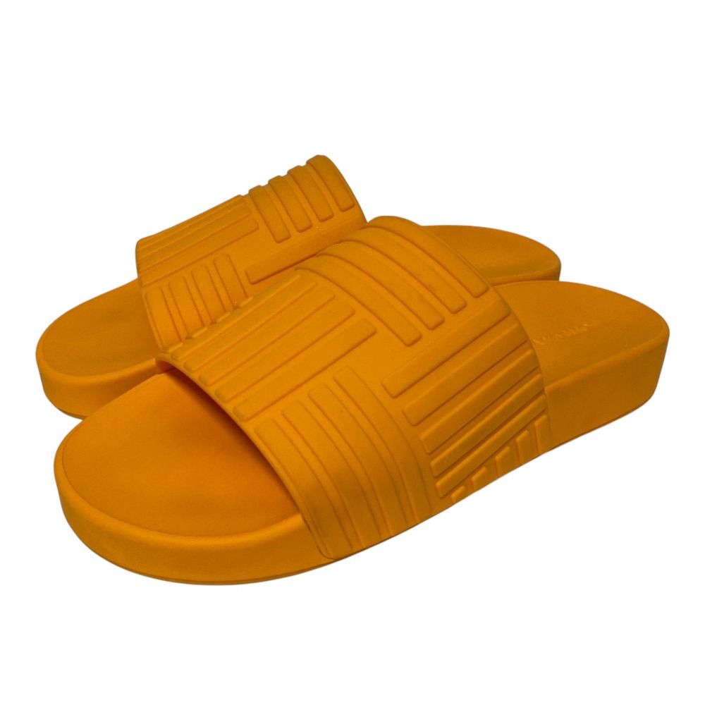 美品 BOTTEGA VENETA ボッテガヴェネタ SLIDER SANDAL ラバー スライドサンダル 690105 サイズ35 22cm相当 イエロー レディース 古着 中古 USED