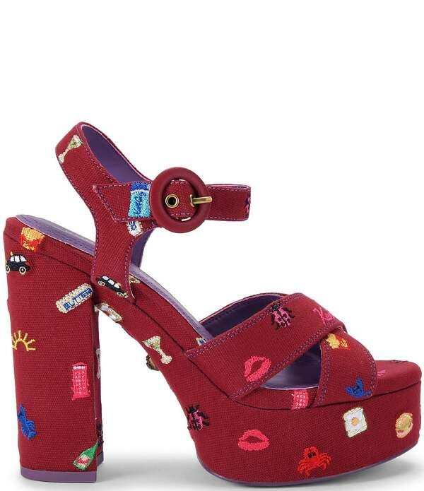 カートジェイガーロンドン レディース シューズ サンダル プラットフォーム アンクル Kurt Geiger London Embroidery Ankle Buckle Platform Dress