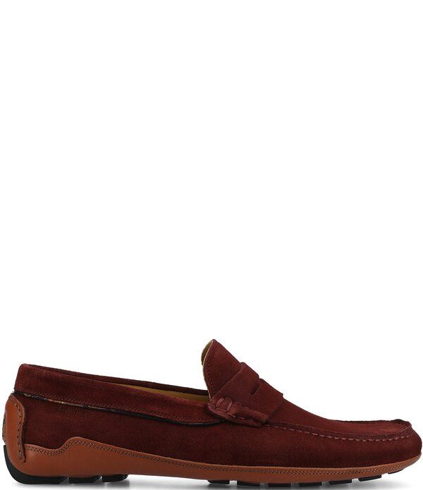 タフト メンズ シューズ スリッポン・ローファー スエード Taft Mens Luke Suede Penny Driver Moc Loafers Bordeaux