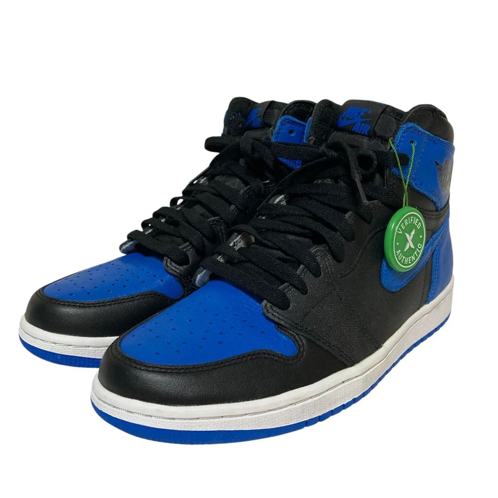 未使用 NIKE ナイキ AIR JORDAN 1 RETRO HI OG エアジョーダン1 ハイカットスニーカー 555088-007 サイズUS8.5 26.5cm ブラック ブルー メンズ 古着 中古 USED