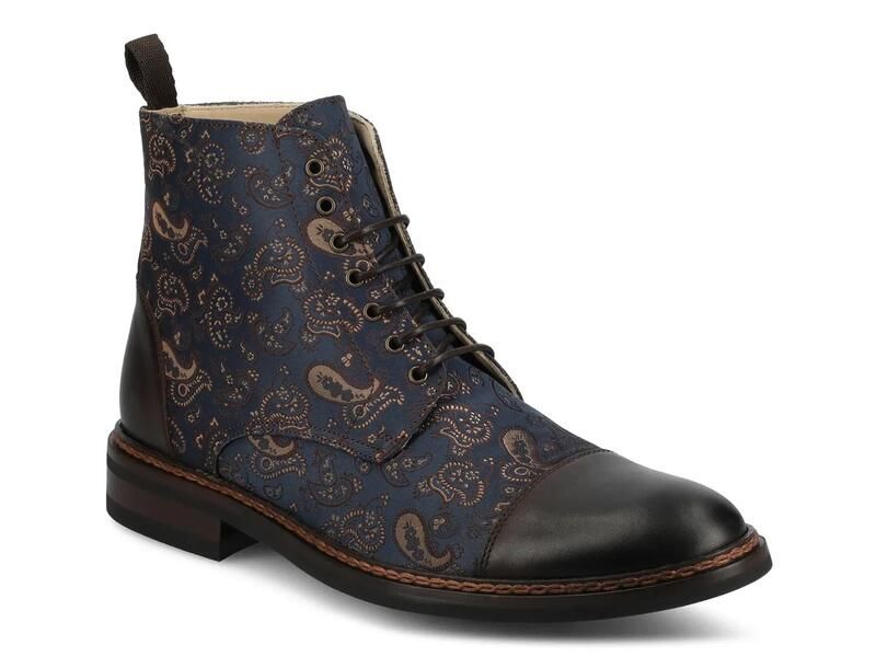 タフト メンズ シューズ ブーツ・レインブーツ キャップ TAFTJack Cap Toe Boot Brown Paisley Print ブラウン