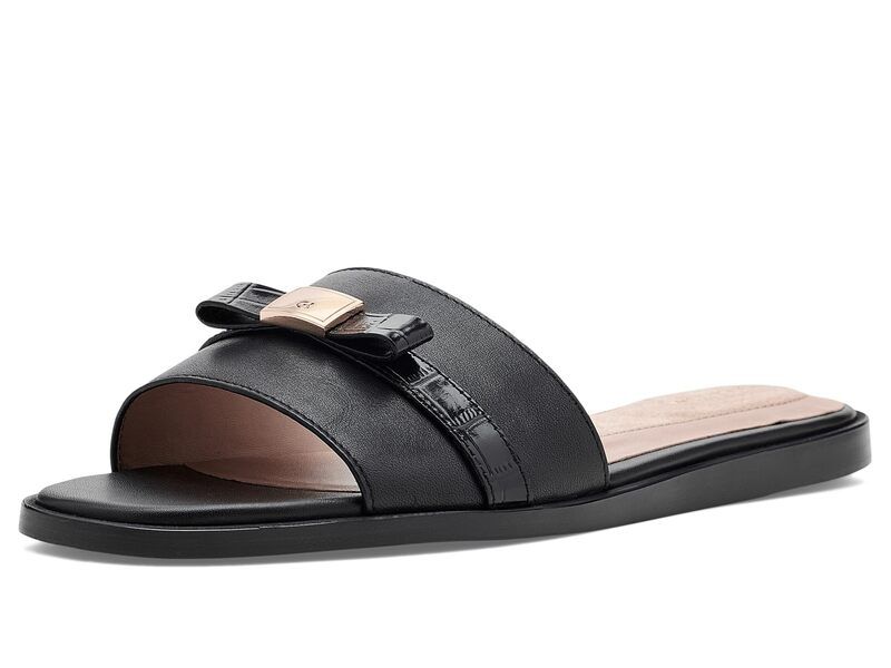 コールハーン レディース シューズ サンダル Cole Haan Goto Emalia Slide Bow BlackCrocodile Print Leather ブラック