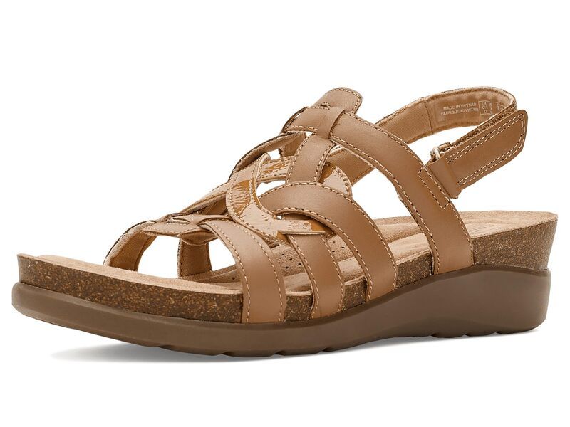 クラークス レディース シューズ サンダル Clarks Calenne Gracie Tan Combi Leather タン