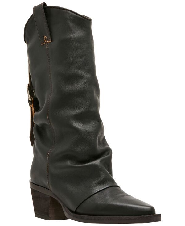スティーブ マデン レディース シューズ ブーツ・レインブーツ Steve Madden Womens Aldora Western Slouch Boots Brown Distressed Lea