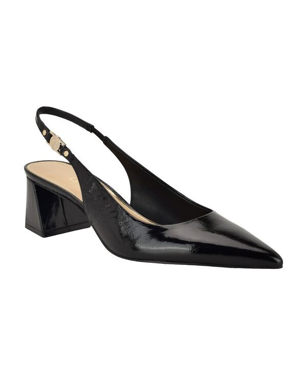 ゲス レディース シューズ パンプス レザー ヒール GUESS Womensinya Leather Block Heel Slingback Pumps Black Leather ブラック
