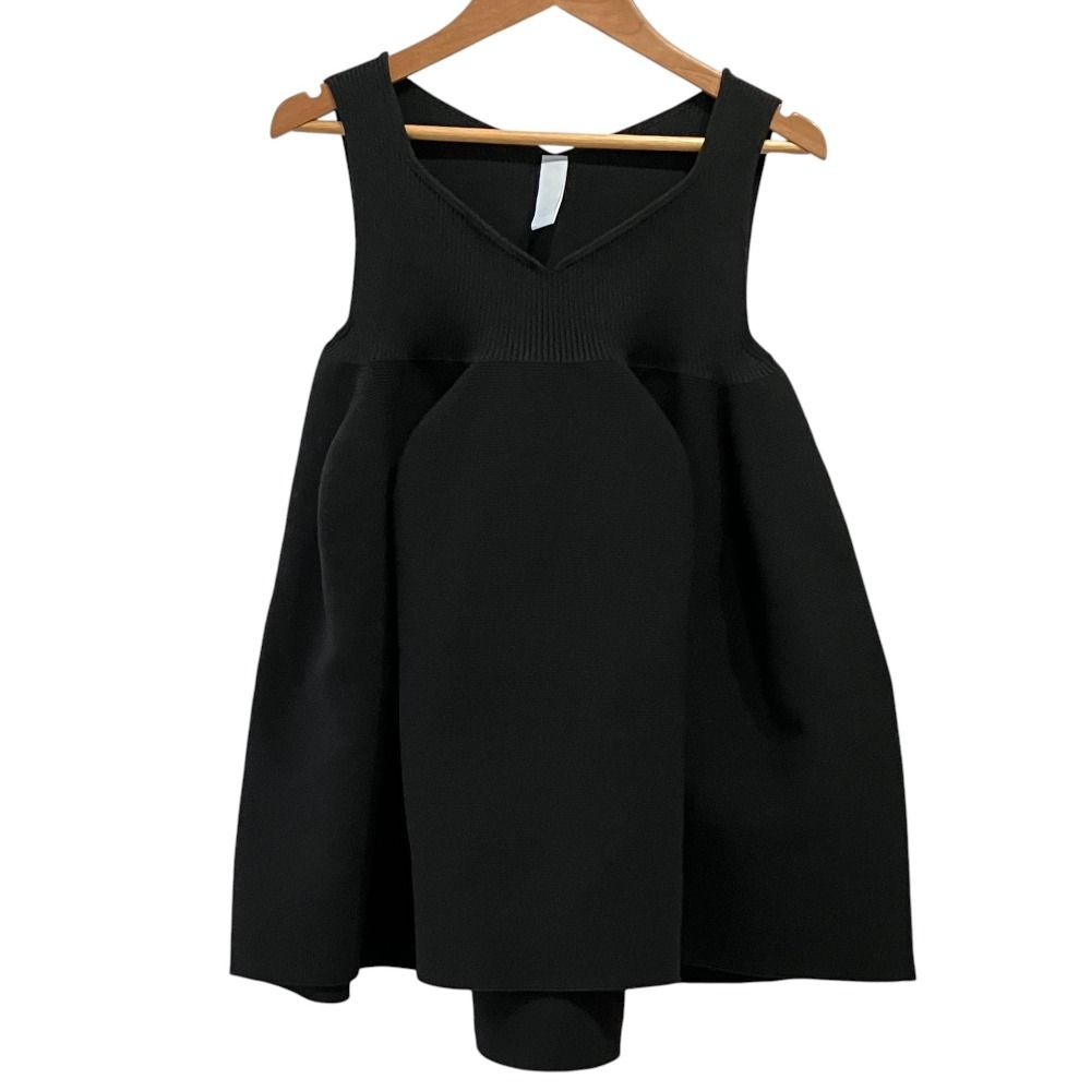 美品 CFCL シーエフシーエル POTTERY SLEEVELESS BUST FLARE TOP ノースリーブ バストフレア トップス CF009KN020 ブラック レディース 古着 中古 USED
