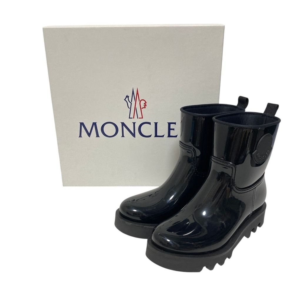 美品 23SS MONCLER モンクレール GINETTE レインブーツ ショートブーツ I109B4G00010 サイズ38 24.5cm相当 ブラック レディース 古着 中古 USED