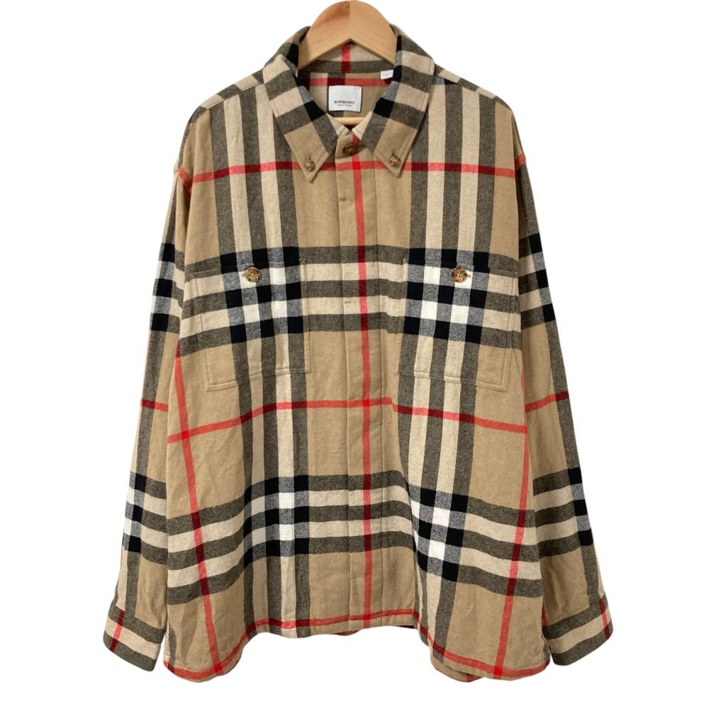 美品 BURBERRY バーバリー ヴィンテージ チェック ボタン フロント 