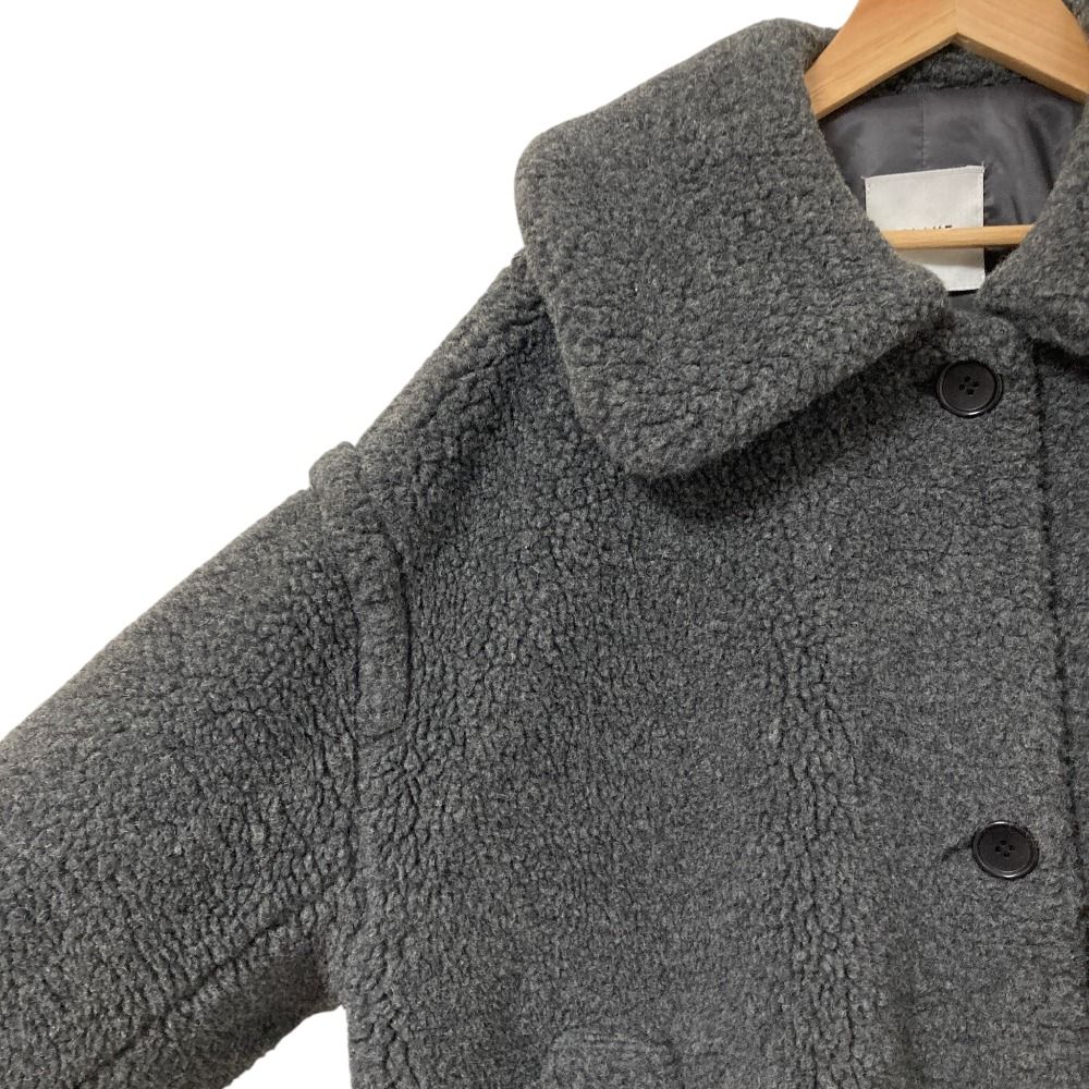美品 CLANE クラネ VOLUME FLARE BOA COAT ボアコート サイズ1 グレー