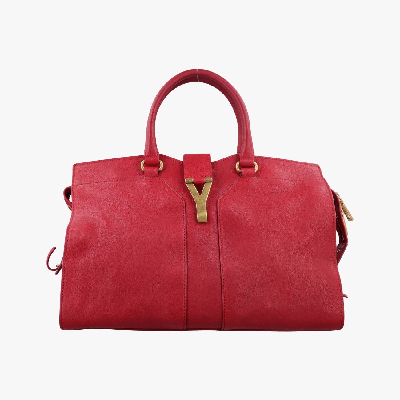 サンローラン　カバス　赤 イヴサンローランYves Saint Laurentカバス シック レッド レザー