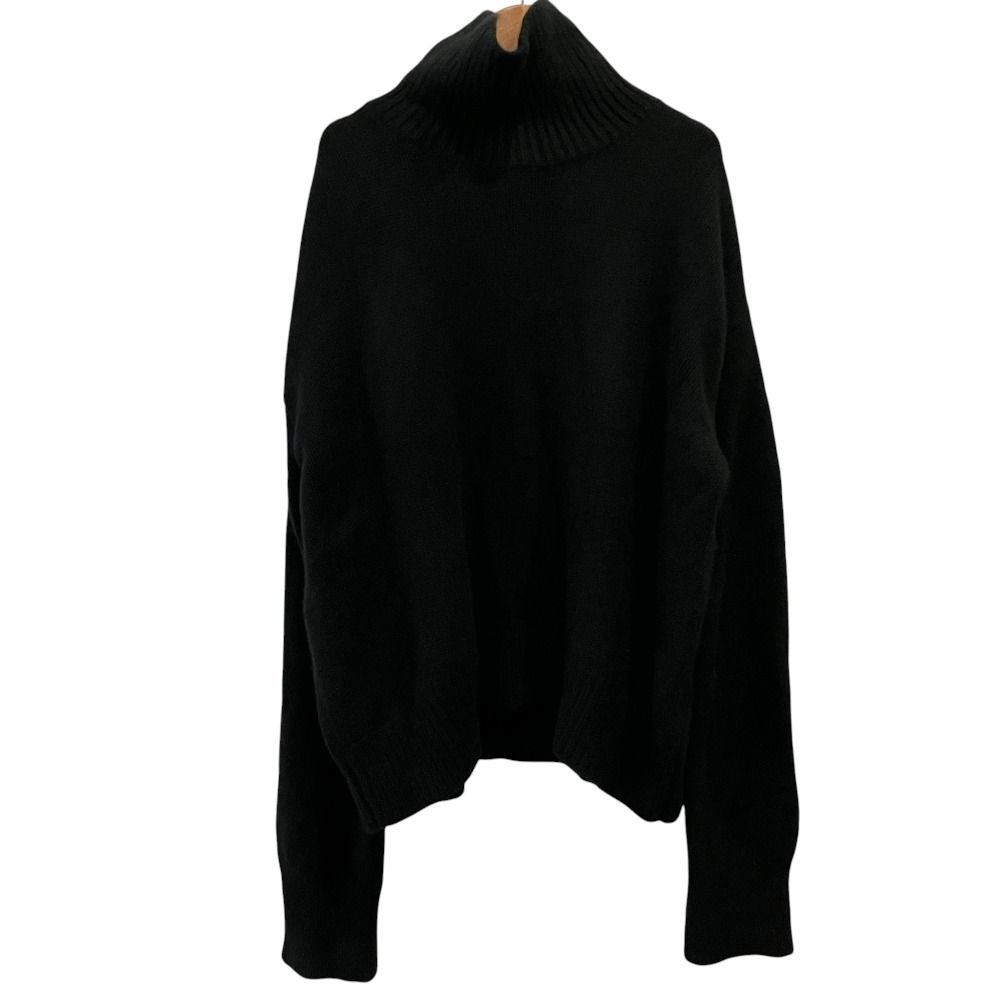 良品 GIVENCHY ジバンシィ 4G刺繍 タートルネック カシミヤ100％ ニットセーター BM90PE4YFT サイズM ブラック メンズ 古着 中古 USED