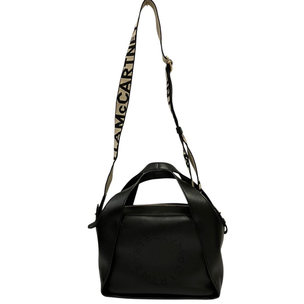 美品 STELLA McCARTNEY ステラマッカートニーMEDIUM TOTE BAG LOGO ショルダーバッグ 700267 W8542 ブラック レディース 古着 中古 USED