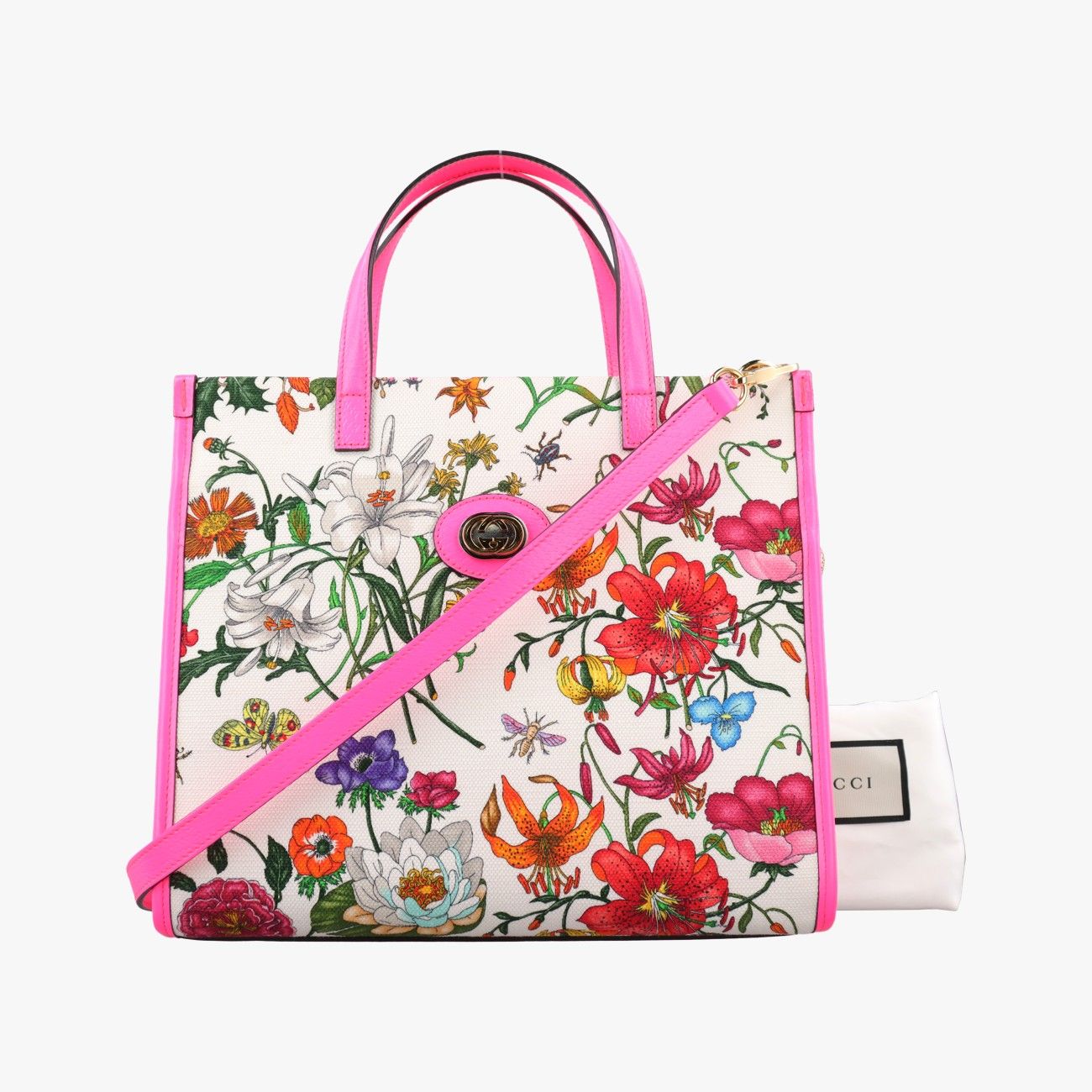 グッチGucciフローラプリント マルチカラー キャンバス×レザー 550141 H027346086