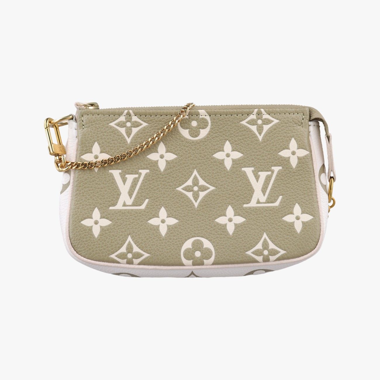 ルイヴィトンLouis Vuittonミニポシェットアクセサリー カーキ × ベージュ モノグラム アンプラント M81284 ICチップ