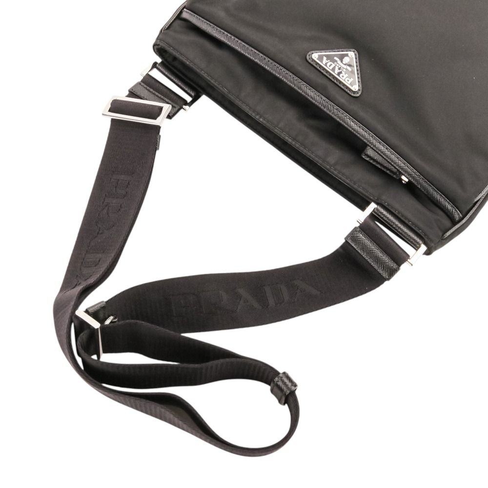 美品 PRADA プラダ Re-Nylon サフィアーノレザー トライアングルロゴ