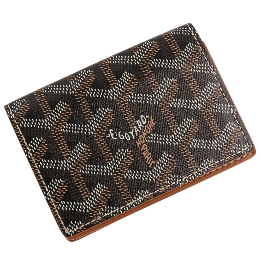 未使用 GOYARD ゴヤール MALESHERBES レザー 二つ折りカードケース 名刺入れ ブラウン メンズ レディース 古着 中古 USED