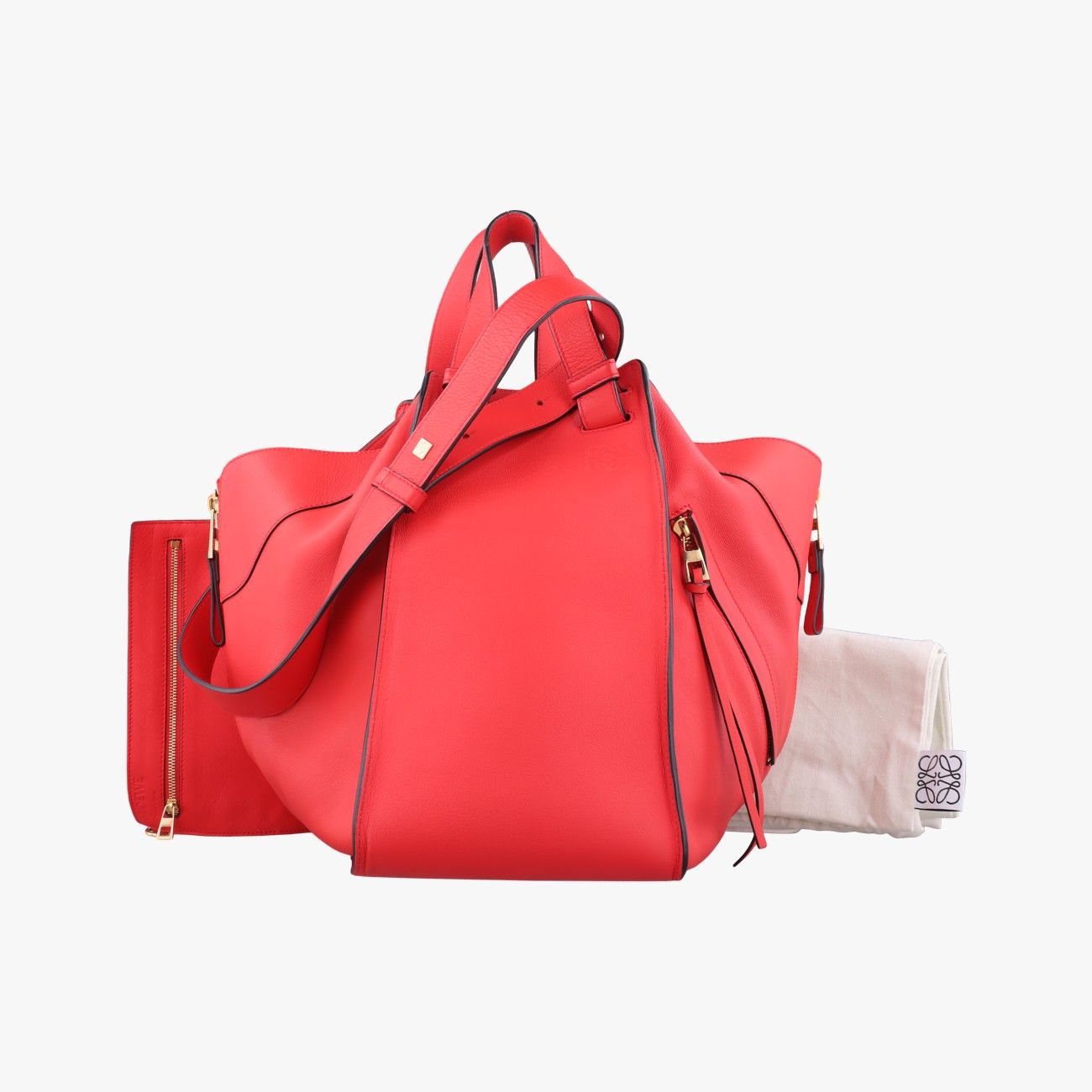 ロエベLoeweハンモック レッド レザー 47 17 02