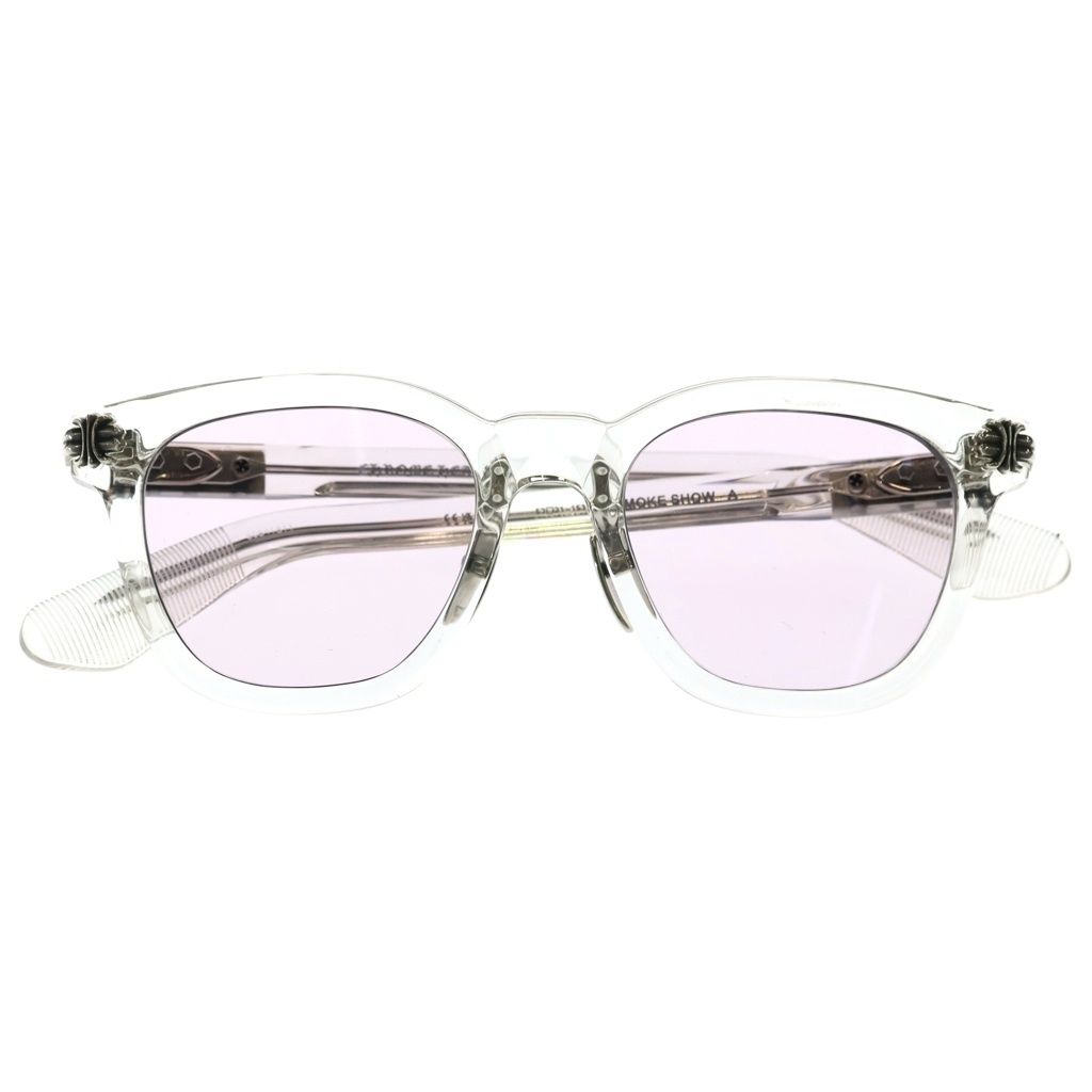 CHROME HEARTS (クロムハーツ) SMOKE SHOW-A スモークショー クリアフレーム CHプラス テンプル ウェリントン アイウェア サングラス 眼鏡 クリア 52□21‐153