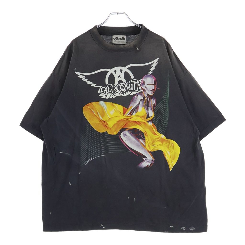 SAINT MICHAEL (セントマイケル) 26SS AEROSMITH AS_SS T-SHIRT クルーネック半袖Tシャツカットソー ブラック SM-MK8-0000-C25