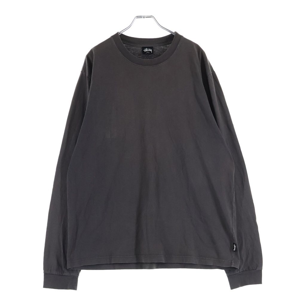 STUSSY (ステューシー) フェード ウォッシュド加工 ロングスリーブ クルーネック長袖Tシャツカットソー グレー