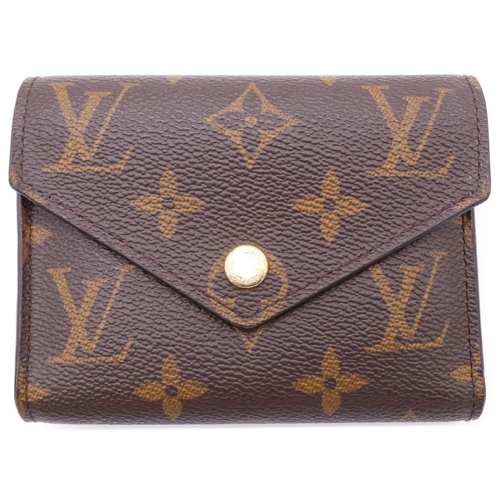 LOUIS VUITTON (ルイヴィトン) モノグラム ポルトフォイユ・ヴィクトリーヌ ローズバレリーヌ コンパクトウォレット 三つ折り財布 コインケース ブラウン×ピンク レザー M62360 ゴールド金具