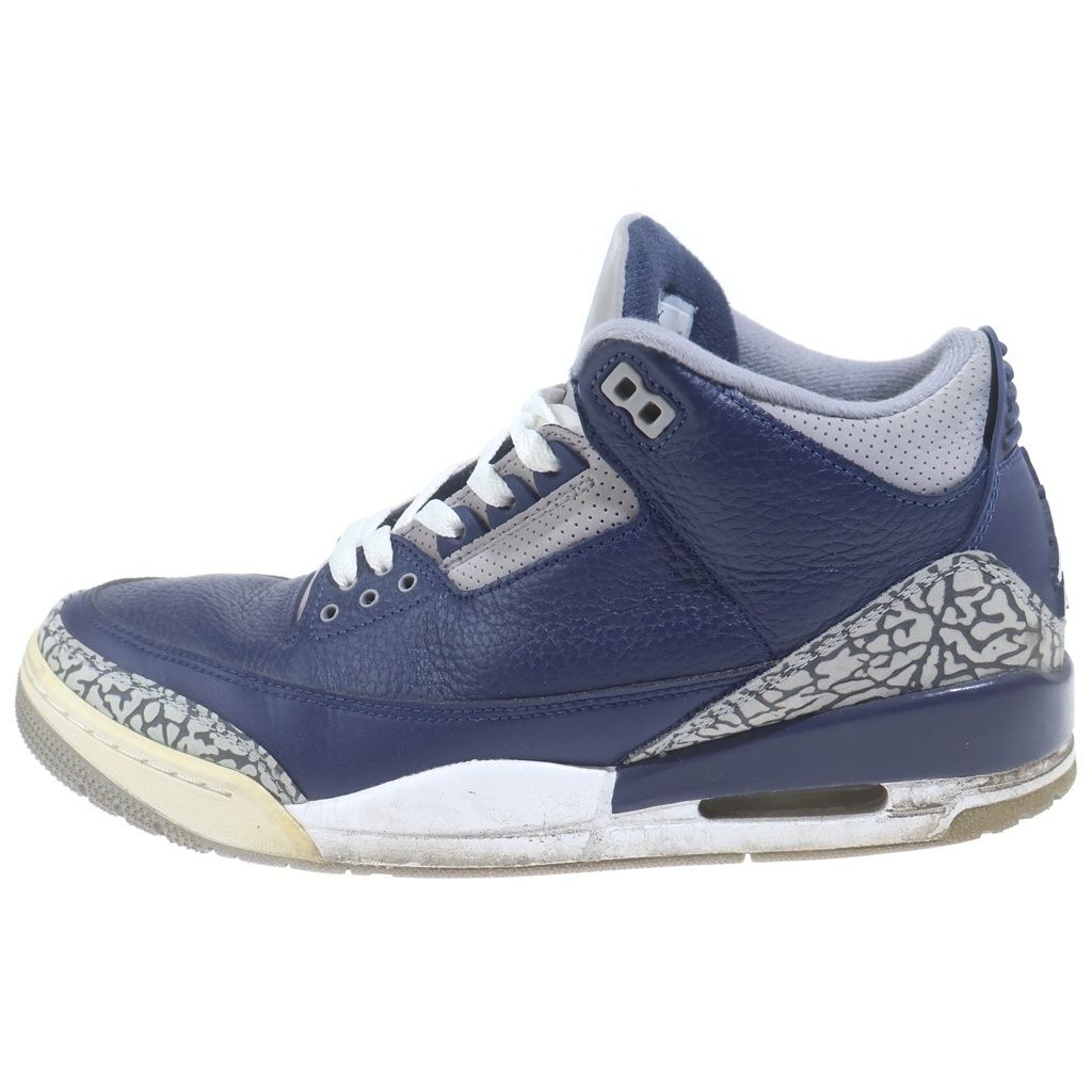 NIKE (ナイキ) AIR JORDAN 3 RETRO エアジョーダン ハイカットスニーカー グレー/ネイビー US9.5/27.5cm CT8532-401