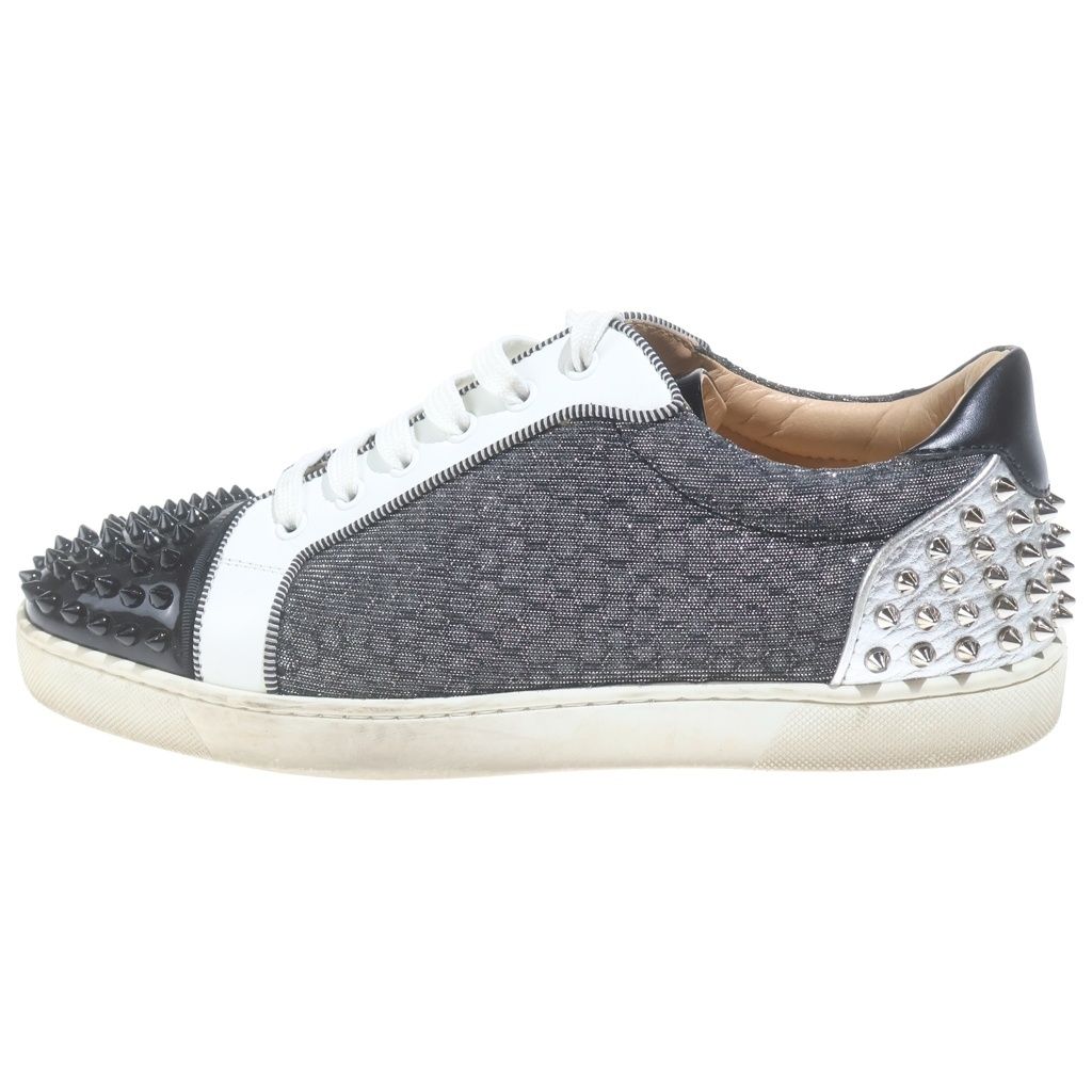 CHRISTIAN LOUBOUTIN (クリスチャンルブタン) スタッズ ローカットスニーカー ブラック×シルバー #43