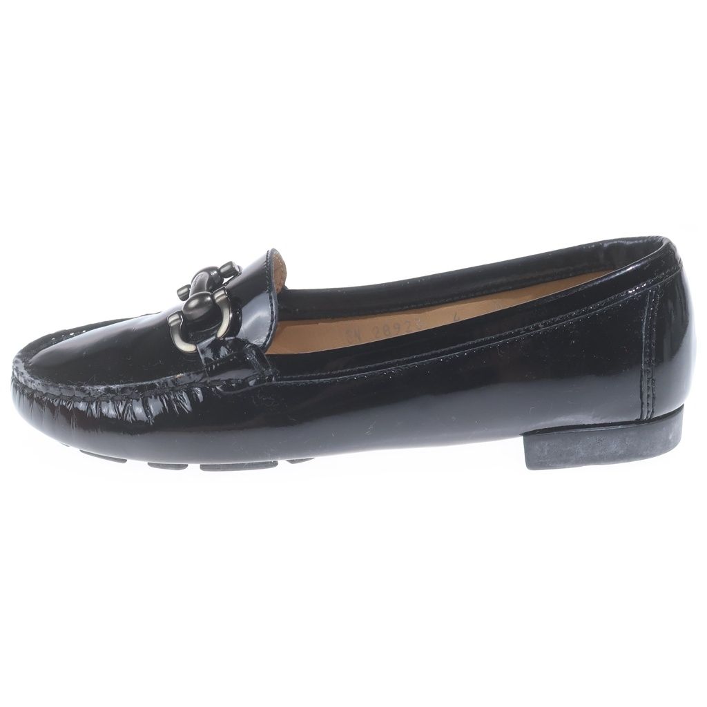 FERRAGAMO (フェラガモ) レザーフラットシューズ ブラック エナメル #4