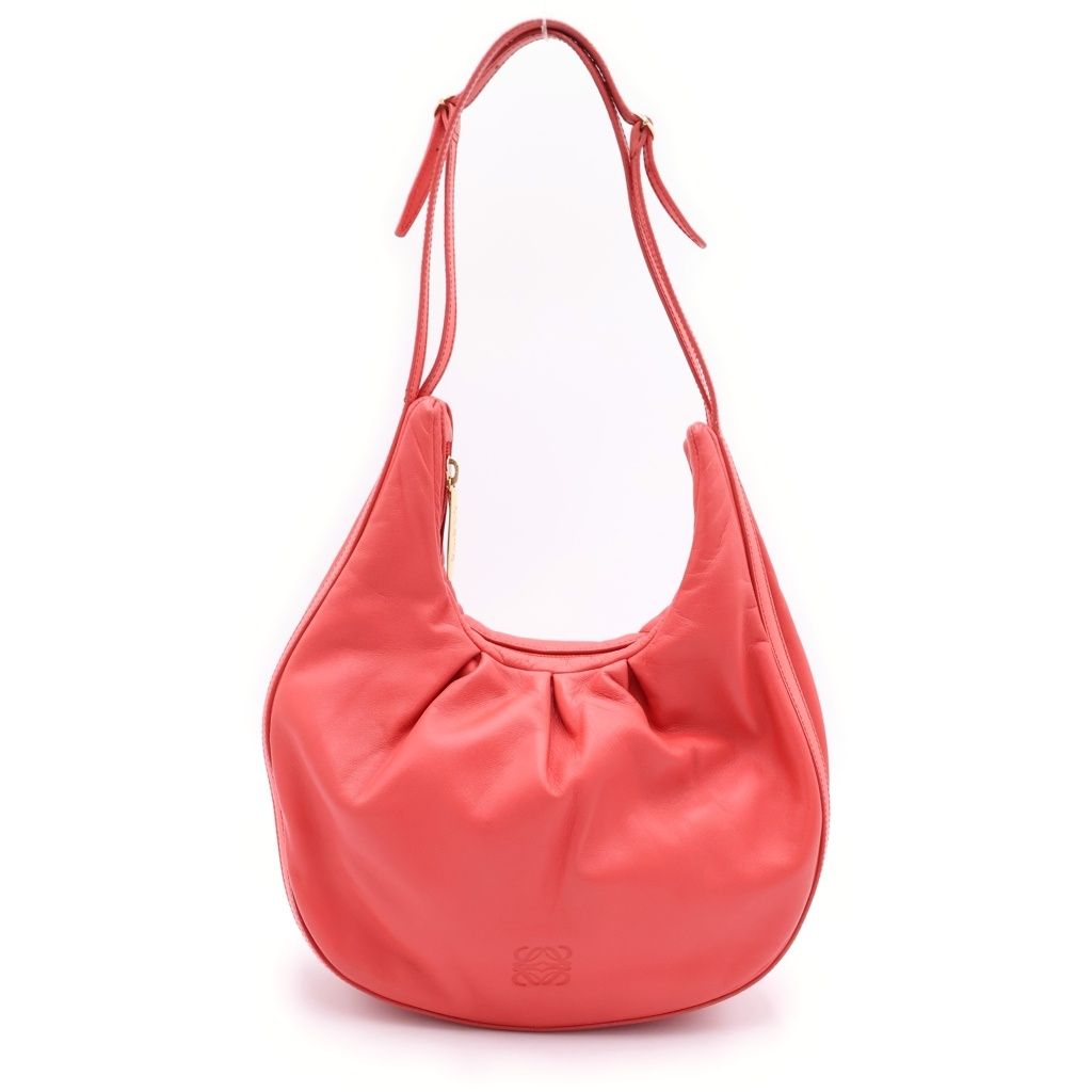 LOEWE (ロエベ) アナグラム ハンドバッグ ミニバッグ サーモンピンク レザー ゴールド金具