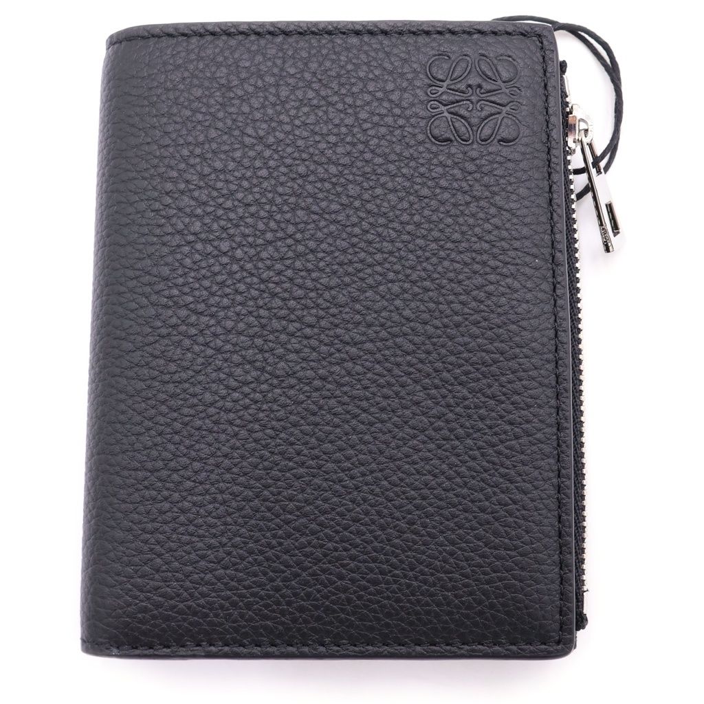 LOEWE (ロエベ) スリムコンパクトウォレット 二つ折り財布 レザー ブラック C660W73X02