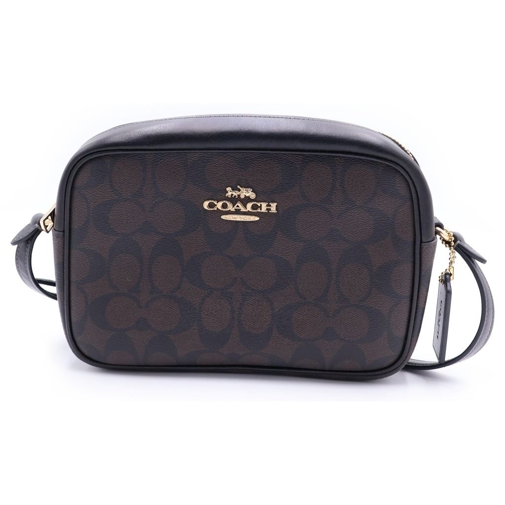 COACH (コーチ) シグネチャーキャンバス PVC ショルダーバック ブラウン